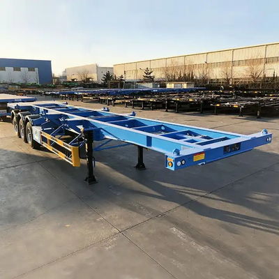 Acciaio al carbonio 12,5m Scaletto semirimorchio 40ft Container Chassis camion rimorchio in vendita